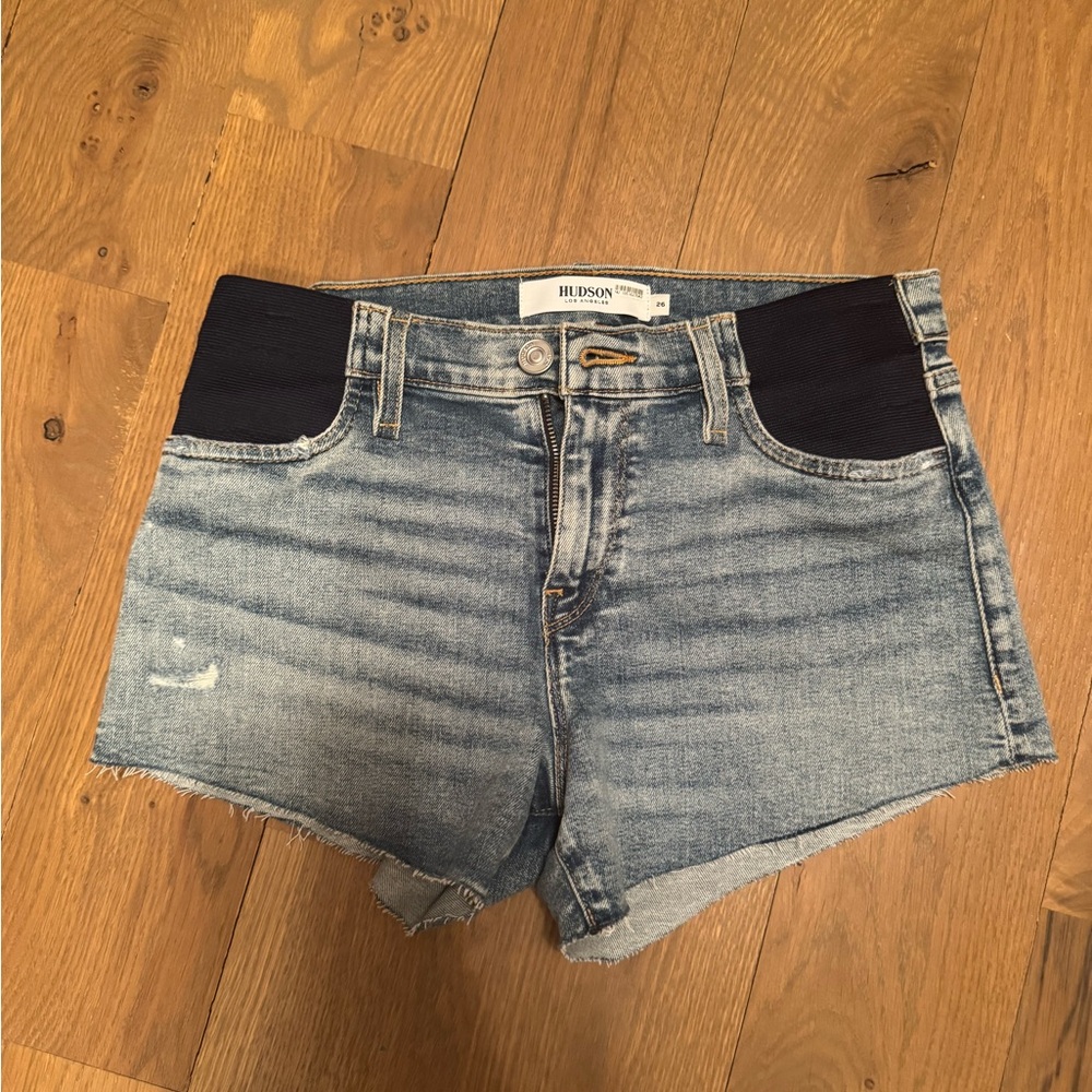 Hudson Maternity Jeans Women's Blue Denim Shorts